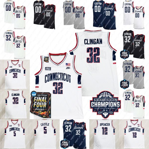 UConn Huskies Basketball Jersey Solomon Ball Tristen Newton Donovan Clinngan Stephon Castle Alex Karaban Cam Spencer Hassan Diarra Joey Calcaterra Paige Bueckers