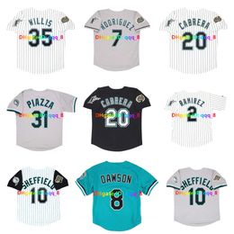 Florida Marlins 1997-2003 Jersey de béisbol de la Serie Mundial Dontrelle Willis Gary Sheffield Miguel Cabrera Andre Dawson Ivan Rodríguez Mike Piazza Hanley Ramirez S-4XL