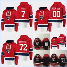 Sweat à capuche des Panthers de la Floride, 19 Tkachuk, 11 Huberdeau, 7 Gudas, 72 Bobrovsky, maillots de hockey personnalisés pour hommes, femmes et jeunes