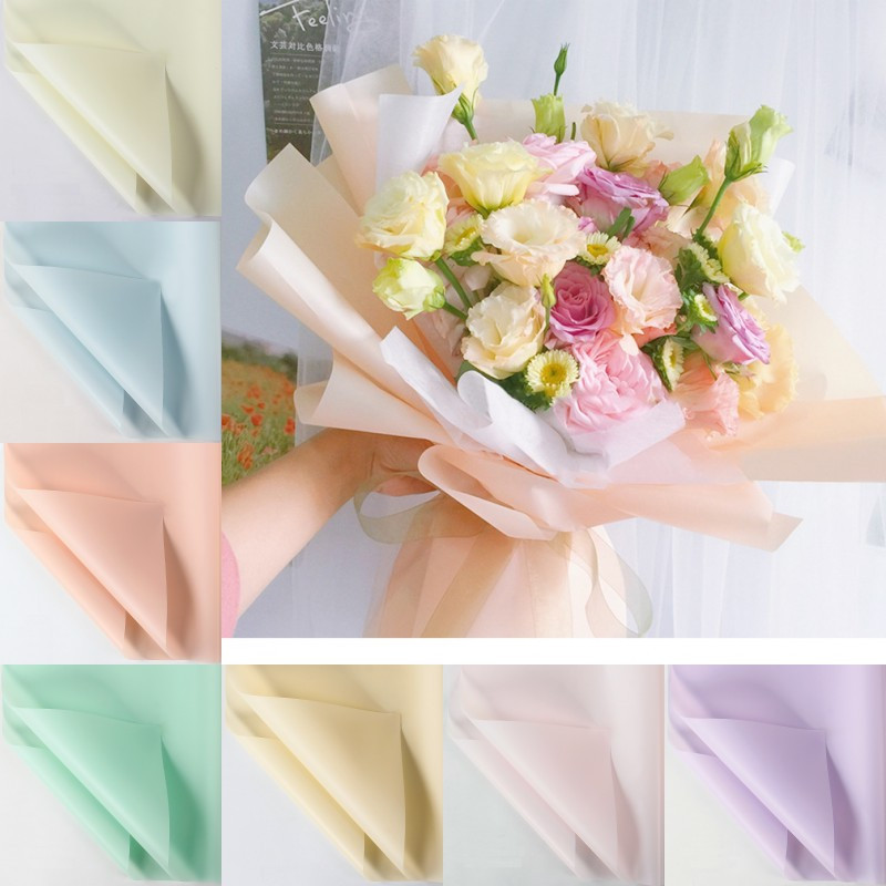 플로리스트 포장지 20pcs/lot 60x60cm 웨딩 발렌타인 꽃 꽃다발 방수 선물 포장 용품