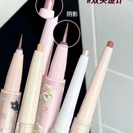 FLORTTE Floria Liggen Zijderups Pen Double End Matte hoogglans Verhelderende Floria Outline Shadow Gel Pen Vrouwelijke 240106