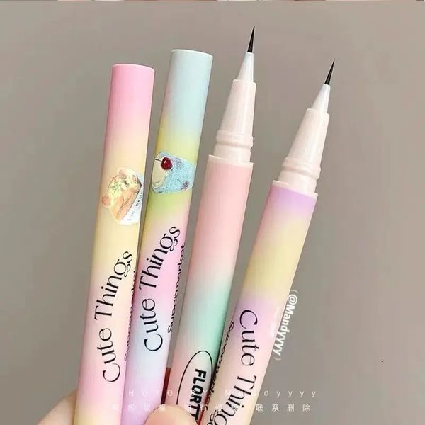 FLORTTE Crayon Eyeliner Liquide Coloré Ultra-mince Etanche Durable Rainbow Eyeliner Stylo Ver à Soie Yeux de Fête Maquillage Cosmétiques 240106