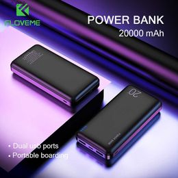 FLOVEME 10000/20000 mAh Power Bank Voor iPhone 12 11 Pro XR Powerbank Oplader Dual Usb-poort Pover Bank externe Batterij Poverbank L230712