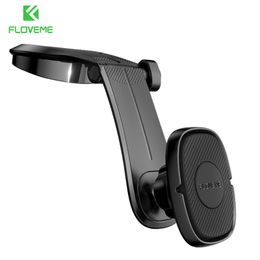 Support de téléphone de voiture magnétique FLOVEME dans la console centrale de voiture bras pliant support de téléphone rotatif à 360 ° pour téléphones mobiles iPhone et Android