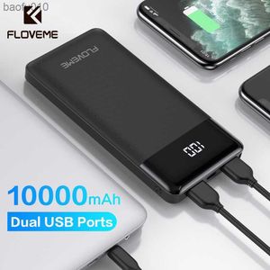 FLOVEME Power Bank 10000mAh Affichage LED Portable Charge PowerBank Double Ports USB Chargeur de batterie externe pour Xiaomi iPhone L230712