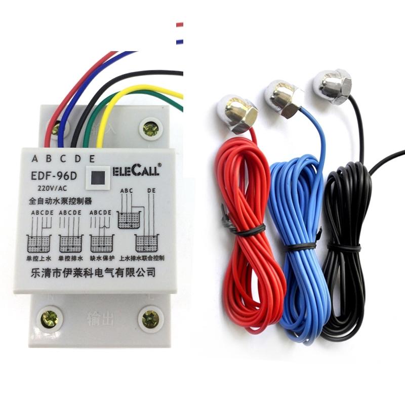 Flow Sensors EDF-96D Din Rail Mount Float Switch Auto Water Level Controller AC220V 5A Pump