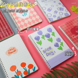 Flower A5 Coil Book Girl's Account's Compte Love-Leaf Notebook Beldue Student Diary Horizontal