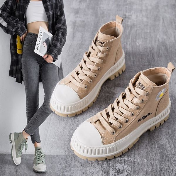 Fleur automne bottines femmes chaussures femme grosses baskets bottes d'hiver tissu Patchwork grande taille semelle épaisse plate-forme chaussures