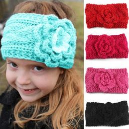 Fleur bébé fille bandeaux tricotés bandeaux enfants tressé oreille chauffe hiver chaud bandeau mode cheveux accessoires 8 couleurs