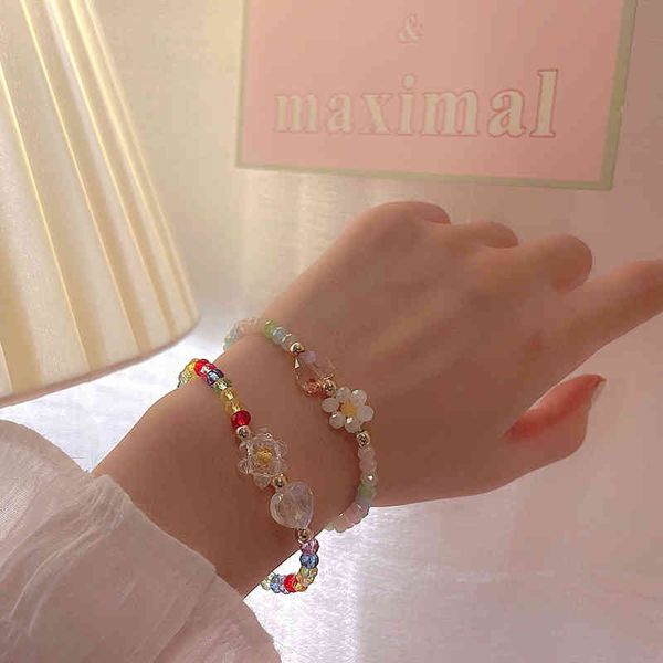 Perles de fleurs corée vente chaude bijoux de mode haut de gamme opale naturelle perlée cuivre incrusté Zircon perle Bracelet femme