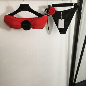 Flower Bikini Diseñador de trajes de baño Mujeres Sexy Bathing Suits Bras sin tirantes Resumen de sujetadores con almohadillas en el pecho