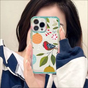 Flower Birds Floral Owl Phone Case voor iPhone 11 12 13 14 Mini Pro Max XR X XS TPU Clear Case voor 8 7 6 Plus SE 2020