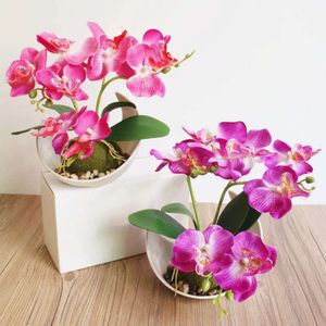 Flor Bonsai Phalaenopsis Simulación Tridente Fabricantes creativos Planta de simulación Plantas en maceta s