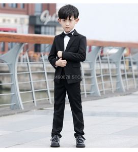 Bloem jongens formele bruiloft pak gentleman kids jas vest broek 3 stks tuxedo jurk kinderen prestatie partij kostuum