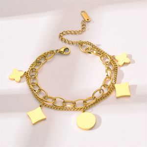 Flower Classic Bracelets Bangle Letter Titanium Diseñador de acero para mujeres Regalos de joyas Mujer Gold Sier al por mayor no Fade