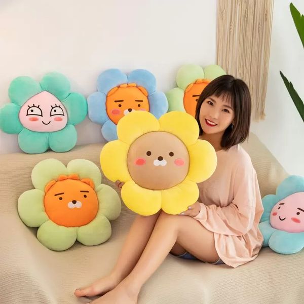 Coussin de fleur mignon en peluche, coussin de voiture de bureau d'étudiant, coussins de chaise de salle à manger de dessin animé, jouets d'animaux en peluche