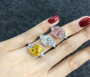 Ring mit 5 Karat Topas-Diamant im Blumenschliff, 925er-Sterlingsilber, Verlobung, Ehering, Ringe für Frauen, edler Schmuck 6783112