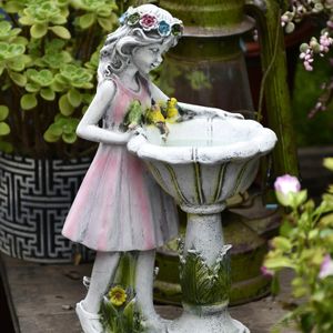 Bloem Fairy Statue Zonnelicht Ornament Outdoor Courtyard Garden Decoratie Resin Angel Figuur Sculptuur Micro Landschap Decor 240425