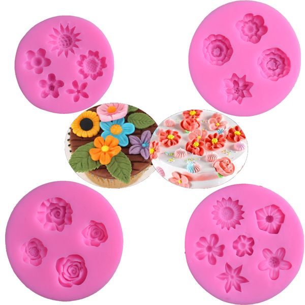 Fleur fleuron Fondant Silicone moule bricolage chocolat gâteau au four décoration argile plâtre moule 1224335