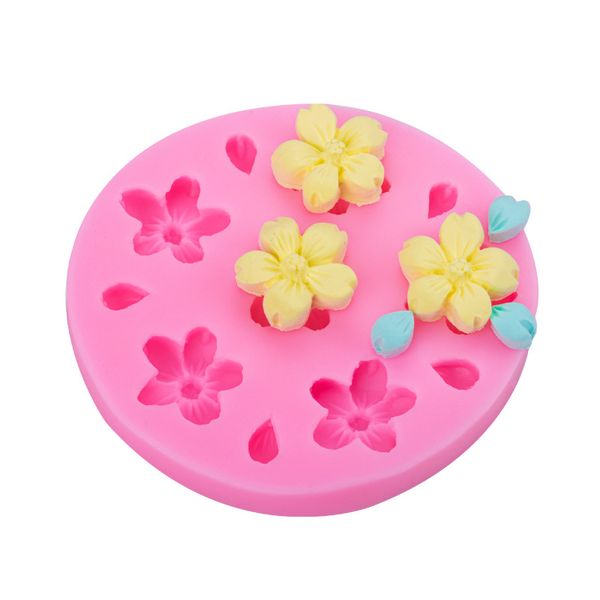 Moldes de fondant de flores ciruela flor de cerezo decoración de pasteles molde de silicona para decoración de magdalenas caramelo chocolate goma pasta arcilla polimérica 1221945