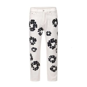 Pantalon en jean imprimé fleuri, surdimensionné, Streetwear, droit, décontracté, pour hommes et femmes, en Denim, 267