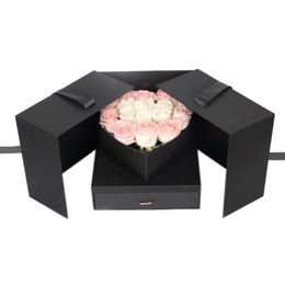 Blumen-Geschenkbox, Würfelform, innovative Geschenkbox zum Jahrestag, Geburtstag, Hochzeit, Valentinstag, Überraschung208K