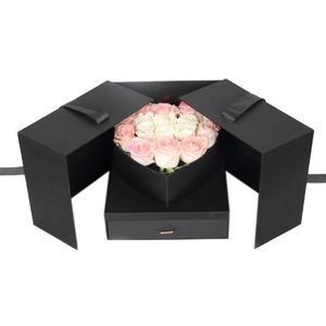 Boîte-cadeau de fleurs en forme de Cube, coffret cadeau innovant pour anniversaire, mariage, saint-valentin, Surprise 2823