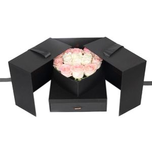 Coffret cadeau fleur Coffret cadeau en forme de cube Anniversaire innovant Mariage Saint Valentin Surprise315d