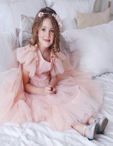 Bloemenmeisjesjurk Kinderen Bruidsmeisje Trouwjurken Voor Kinderen Roze Tule Jurken 2020 Nieuwe Meisjes Boutique Feestkleding Elegante Jurken 09587338
