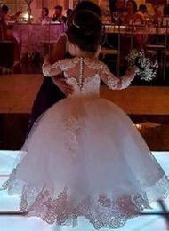 Robes de fille de fleur pour mariages enfants filles filles pageant robe bow ruban de plancher de plancher de plan de ménage robe de soirée gonflée gonflée