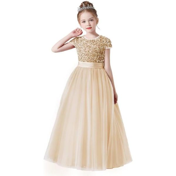 Flower Girl Robes Mariage Bridesmaid Sequins
