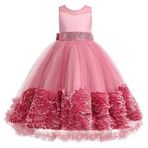 Fleur Filles adolescents Noël Filles Robes Fête D'anniversaire Formelle Robe De Soirée Princesse Robe Enfants Vêtements Pour Fille Vêtements Y220510