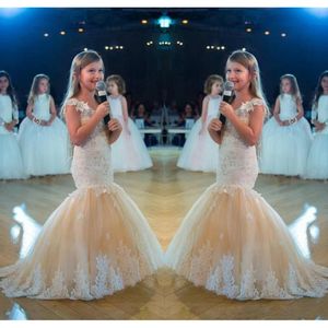 Bloemmeisjes witte jurk Elegant Nieuwjaar Prinses Kinderen Bruiloft Gast Jurk Verjaardagsfeestje Zeemeermin Jurk