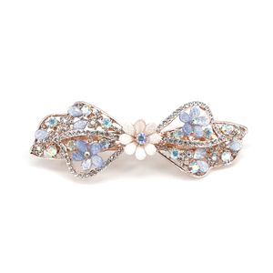 Bloemhaar Bronettes Ribbon Women's Fashion Full Diamond Crystal Hairspin Hair Clips vrouwelijke legering Big Hairspins hoofdtooi 1359