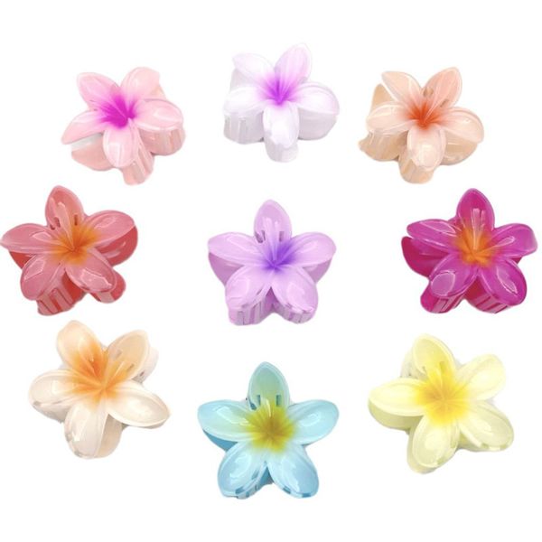 Clips de griffe de cheveux de fleurs, clips de griffe de cheveux de fleurs hawaïens pour femmes cheveux fines boucles épais, clip de mâchoire de maintien des années 90, accessoires de cheveux pour femmes 2405096