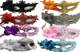 Flower Halloween Mask Sexy Masquerade Maskers Venetiaanse dansfeest Bar Princess Venice Mask Fation Rose Party Elegant Mask Supplies2598186