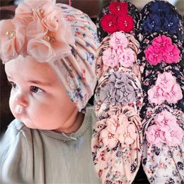 Bloemhoed voor pasgeboren zacht katoen babyjongens meisjes hoed tulband baby peuter cap head wraps fotografie lente rekwisieten gc1874