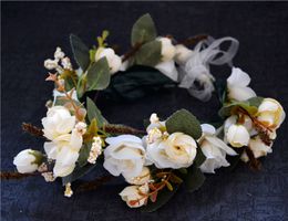 Bloem hoofdband Bruids Garland Crown Wedding Head Krans 2 Kleuren Beschikbaar Gratis Verzending