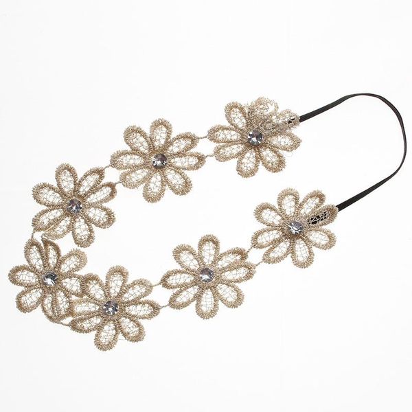 Diadema de flores Flores Elástico Negro Blanco Bandas para la cabeza Girasoles Niñas Mujeres Diadema Guirnaldas Accesorios para el cabello Princesa Tocado