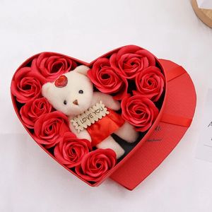 Boîte cadeau de roses en forme de cœur, cadeau de saint-valentin, de fête des mères, fleur de Rose, cadeau d'anniversaire créatif