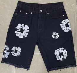 Jeans de fleurs 2024 pour hommes de luxe concepteur pour hommes shorts jeans jean flore diamant denim shortpants minces jeans jeans street hip hop hz2i