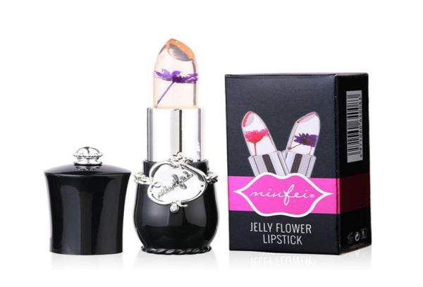 Flower Jelly Lipstick Bálsamo que cambia de color Barras de labios Taza transparente antiadherente Fácil de usar Impermeable Maquillaje de gama alta Lipper3278438