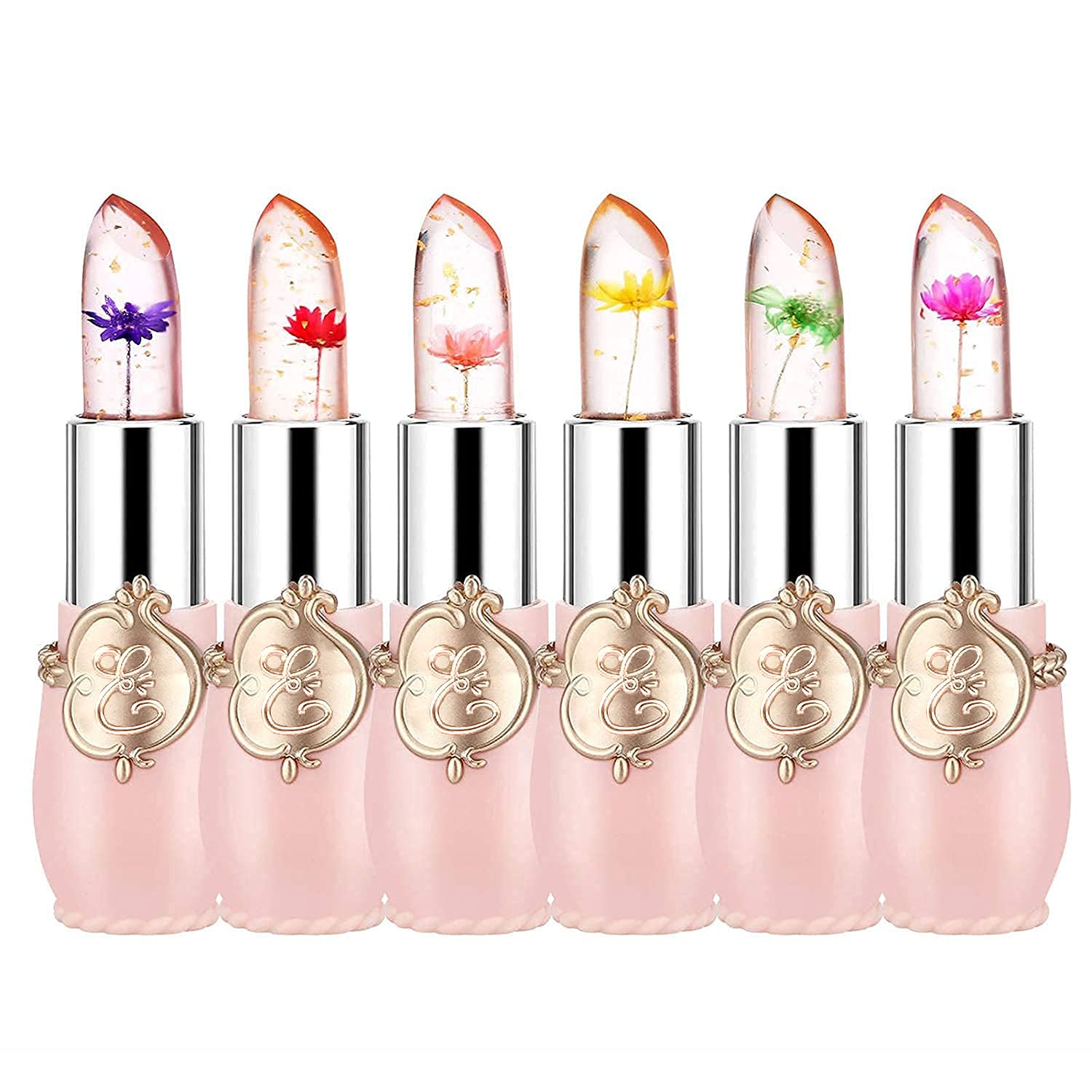 Flower Jelly Lipstick Bálsamo labial nutritivo de larga duración Labios Hidratante Temperatura mágica Cambio de color Maquillaje al por mayor