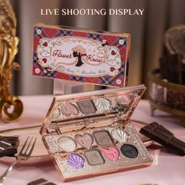 Flower Knows Chocolate Wonder-Shop Paleta de sombras de ojos Cosméticos de maquillaje de ojos de 8 colores 240123