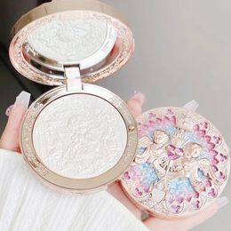 Flower Knows Little Angel Collection Hoogtepunten Face Powder Iluminador Makeup Contour Highlighter Palette 8G0.3FL.oz 240407