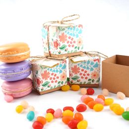 Flower Kraft Cardboard Empacaje de regalos Jabón hecho a mano Candy Deco Mariage Decoraciones de bodas Suministros de fiesta 10 piezas/lot