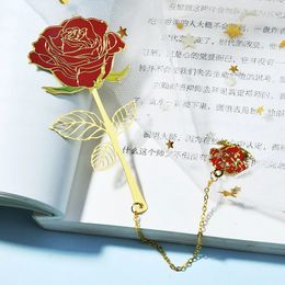 Flower Leaf Metal Bookmark Tassel Hanger Retro Stationery Reading Book Clip Student Geschenk School Kantoor Leveringen Paginatiemarkering 240428