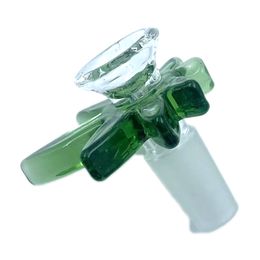 Bol en verre épais en forme de feuille de fleur mâle 14mm 18mm accessoires pour fumer pour conduites d'eau Bongs