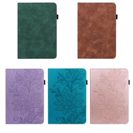 Flower Leather Case voor iPad 10 10.2 10.9 2022 iPad Pro 11 2022 Fashion Imprint Lace Retro Print Girls Lady Wallet Frame Pocket ID Kaart Slot Holder Flip Cover Atas