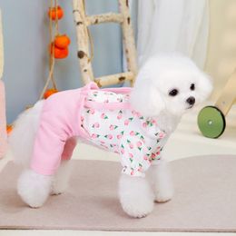 Flower Patter Dog Jumps combinaison de chiens de compagnie printemps pour chien imprimé chiot pyjama doux chat global vêtements chihuahua costume vêtements 240507
